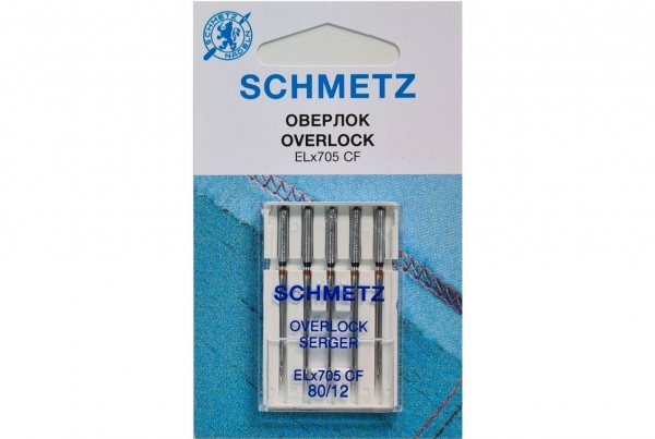 Иглы Schmetz для оверлока ELx705 CF №80, 5 шт в Мытищах